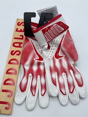 Nike Alpha Elite Baseball Batting Gloves Red White Men’s Sz XXL NWT $74

New